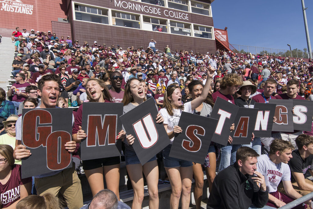 Students cheering at a sports event