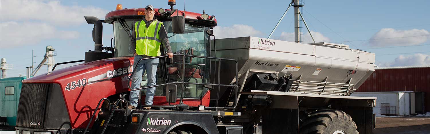 Ag Student On Nutrien Spreader