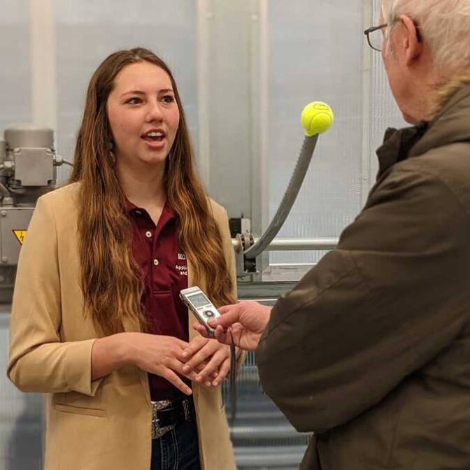 Ag Student Talking To Media