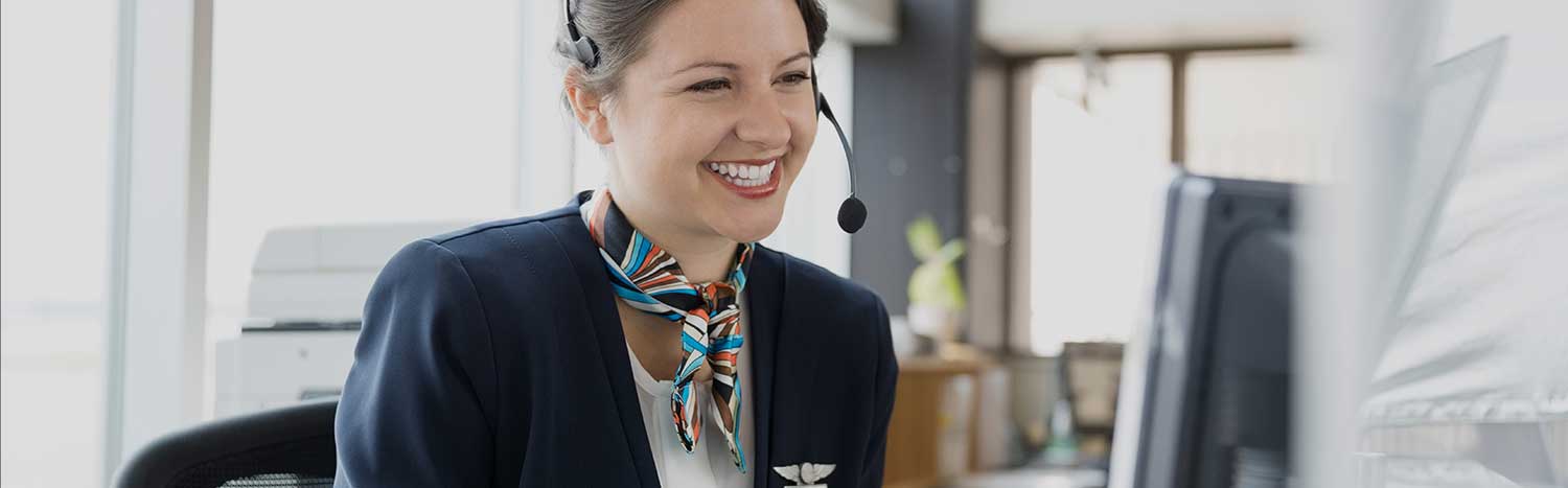 Airline Customer Service With Headset