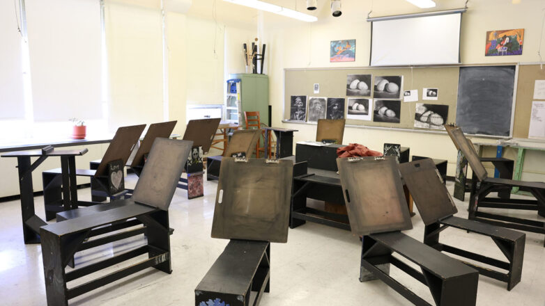 Art Classroom With Art Easels