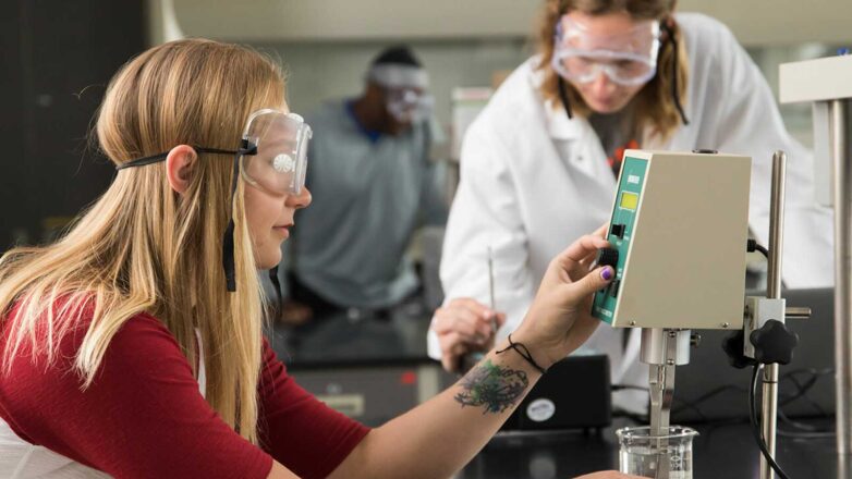 Biology Student In Lab