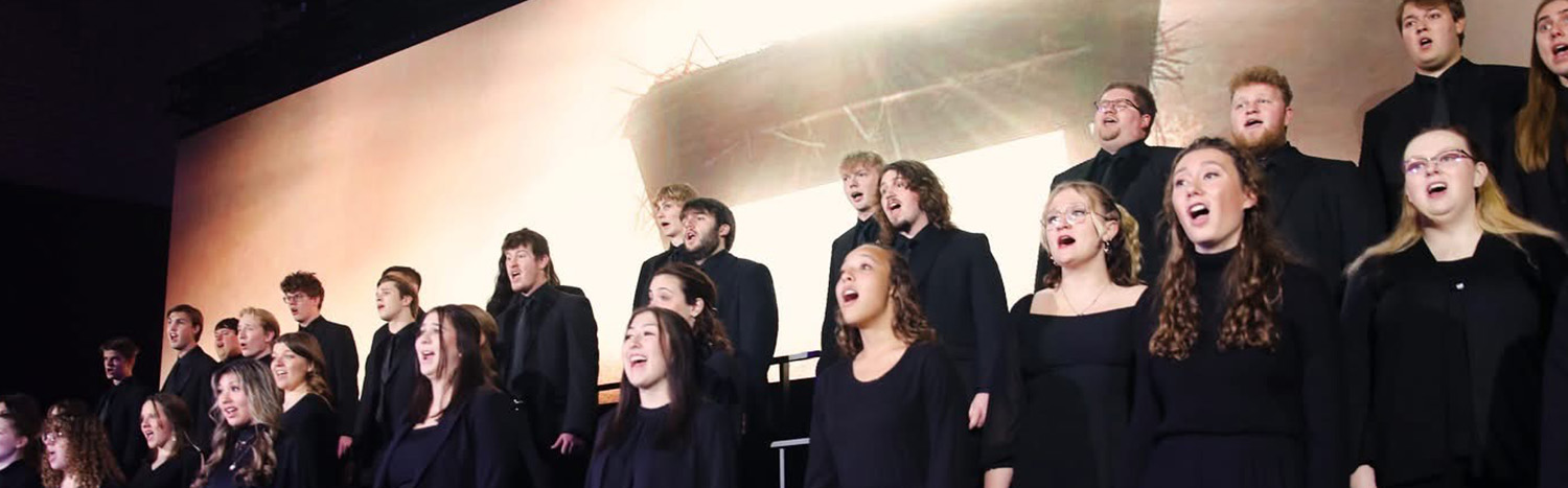 Choir students singing at Christmas at Morningside