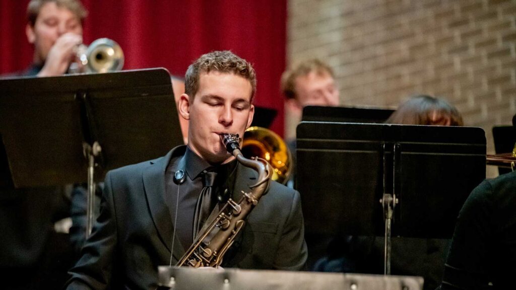 Jazz Student Playing Saxophone