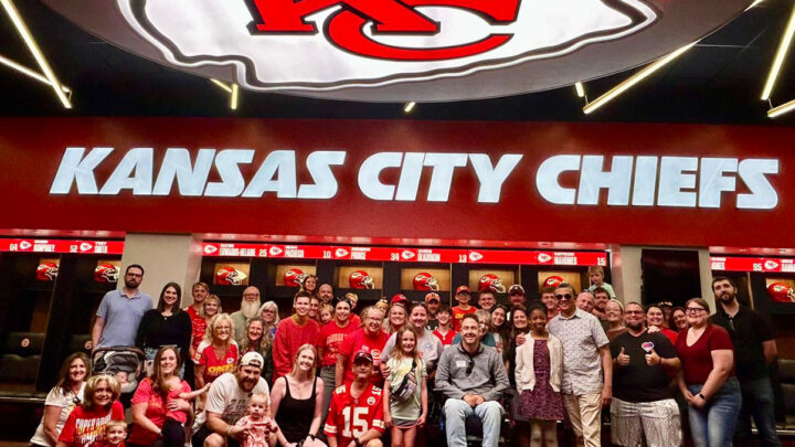 Morningside alumni in Kansas City Chiefs locker room