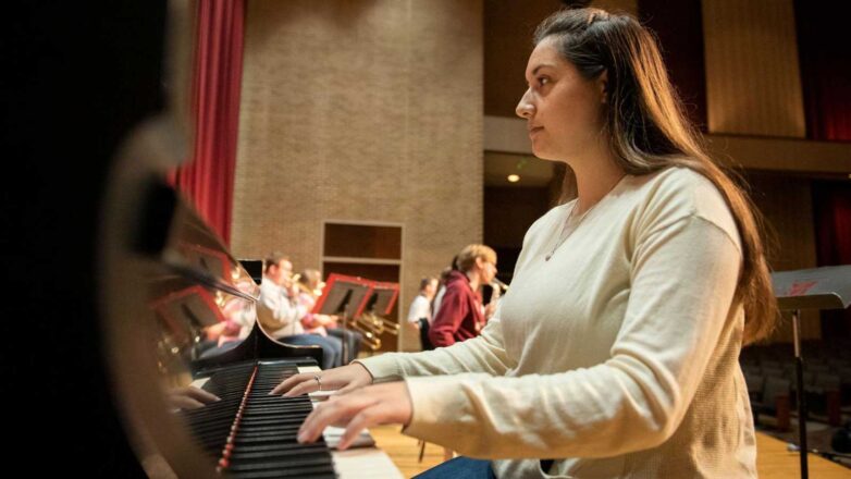 Middle School Student Playing Piano