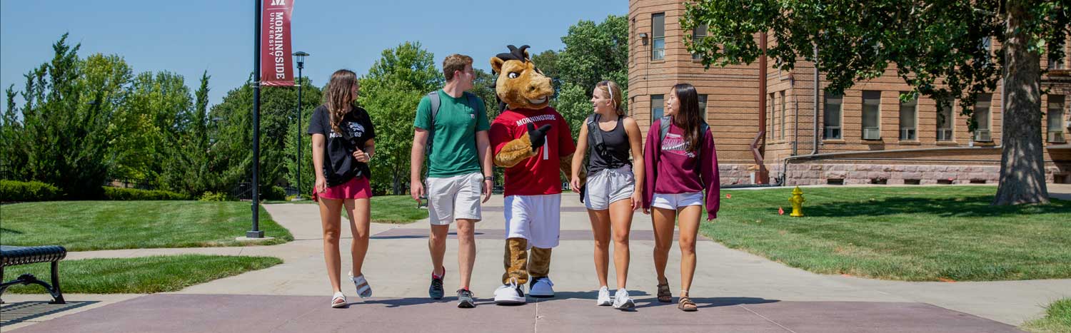Monte On Campus Mall With Students