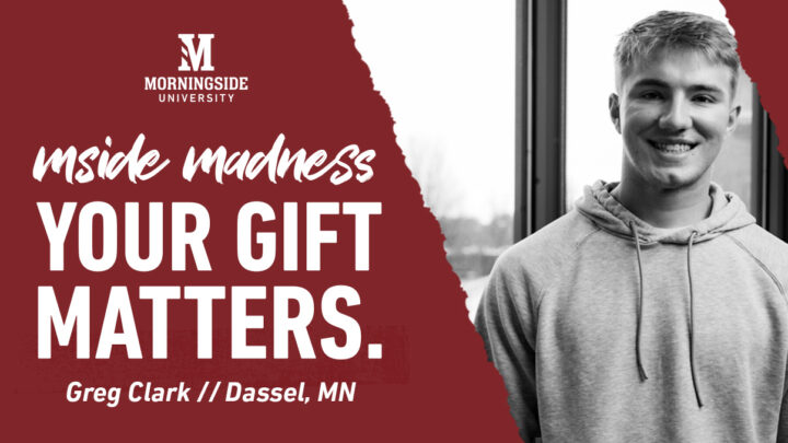 Black and white photo of Morningside student standing in front of window