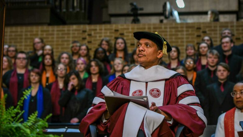 President Mosley Sitting At Inauguration