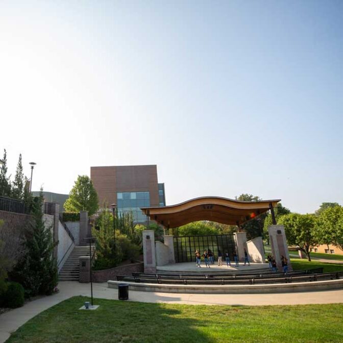 Student On Campus Outdoor Performance Area