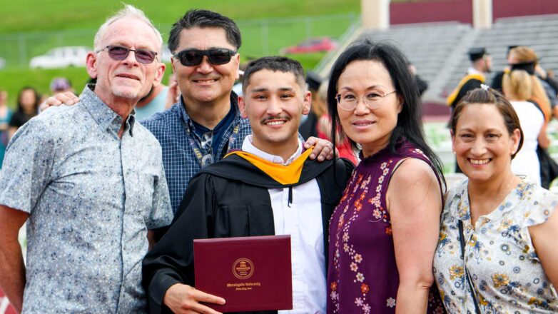 Student With Family At Graduation
