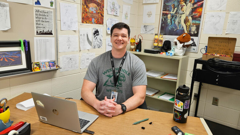 Tim Baker in classroom