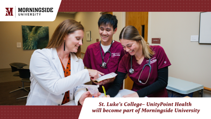 Two nursing students with professor
