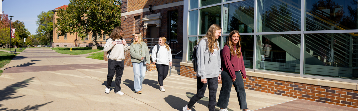 Students walking across Morningside's campus