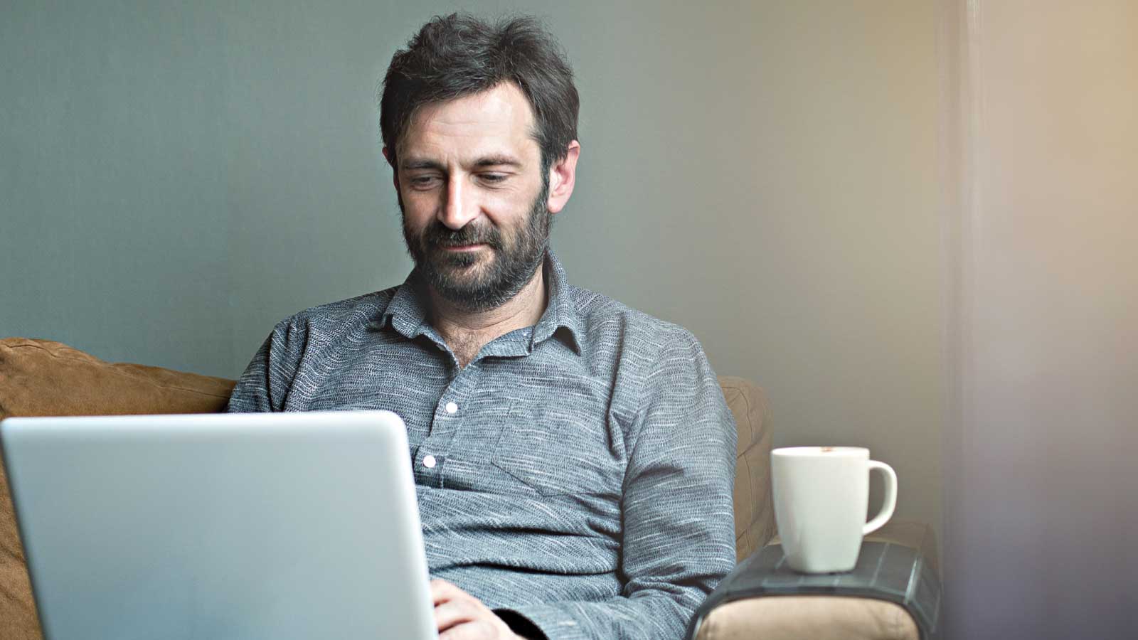 man studying remote