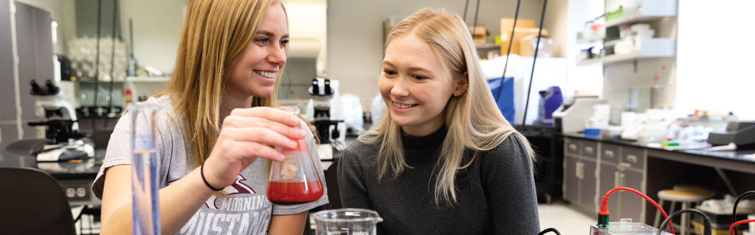 students in biology lab