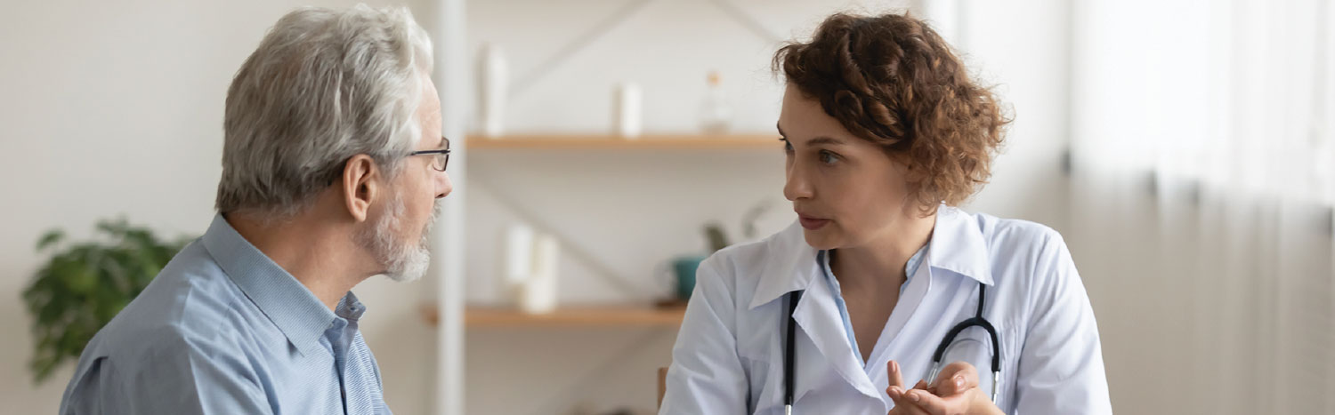 doctor meeting with elderly older patient