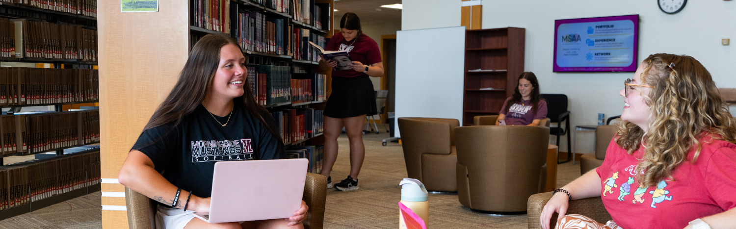 Students studying in the library