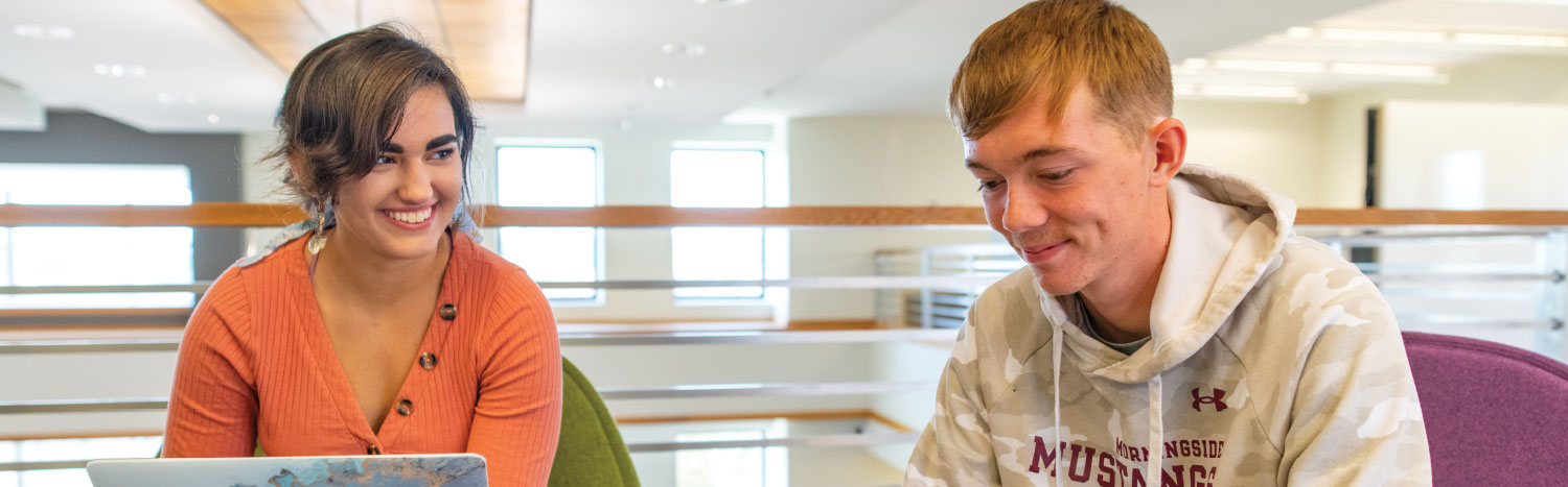 two students studying